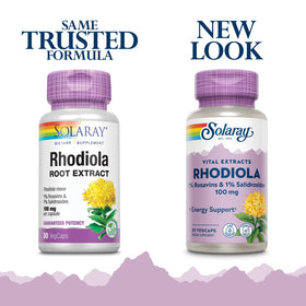SOLARAY Extrait de Racine de Rhodiola 100mg flacon arrière