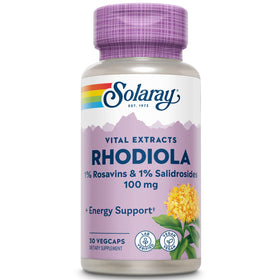 SOLARAY Extrait de Racine de Rhodiola 100mg flacon avant