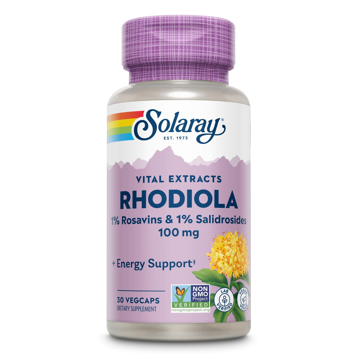 SOLARAY Extrait de Racine de Rhodiola 100mg informations nutritionnelles