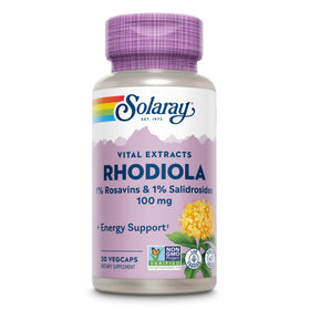 SOLARAY Extrait de Racine de Rhodiola 100mg informations nutritionnelles
