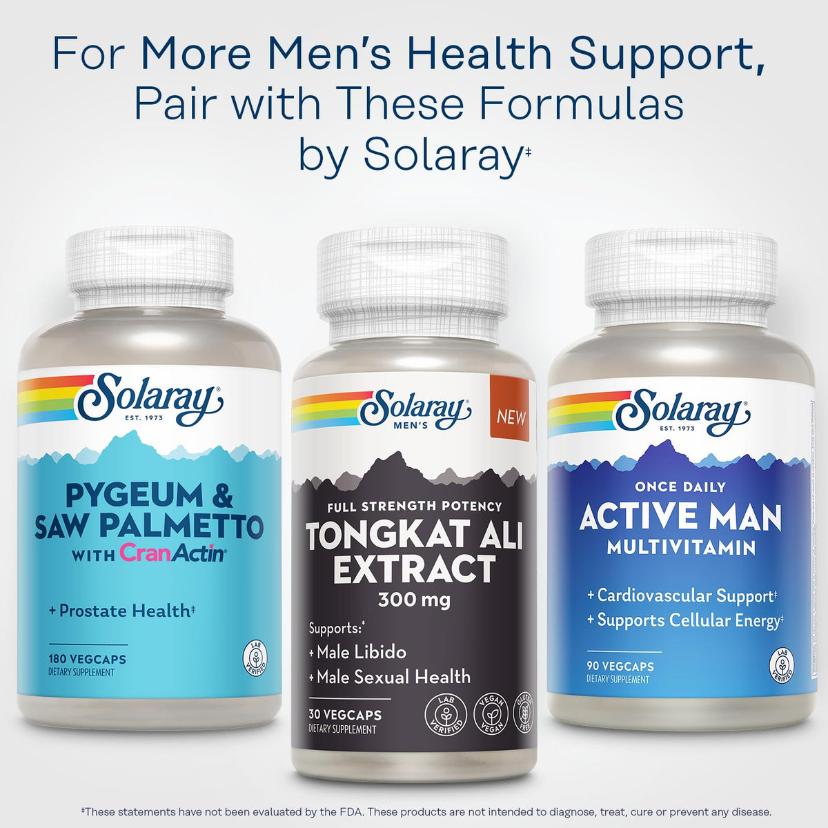 SOLARAY Extrait de Tongkat Ali 300mg avec arrière-plan naturel