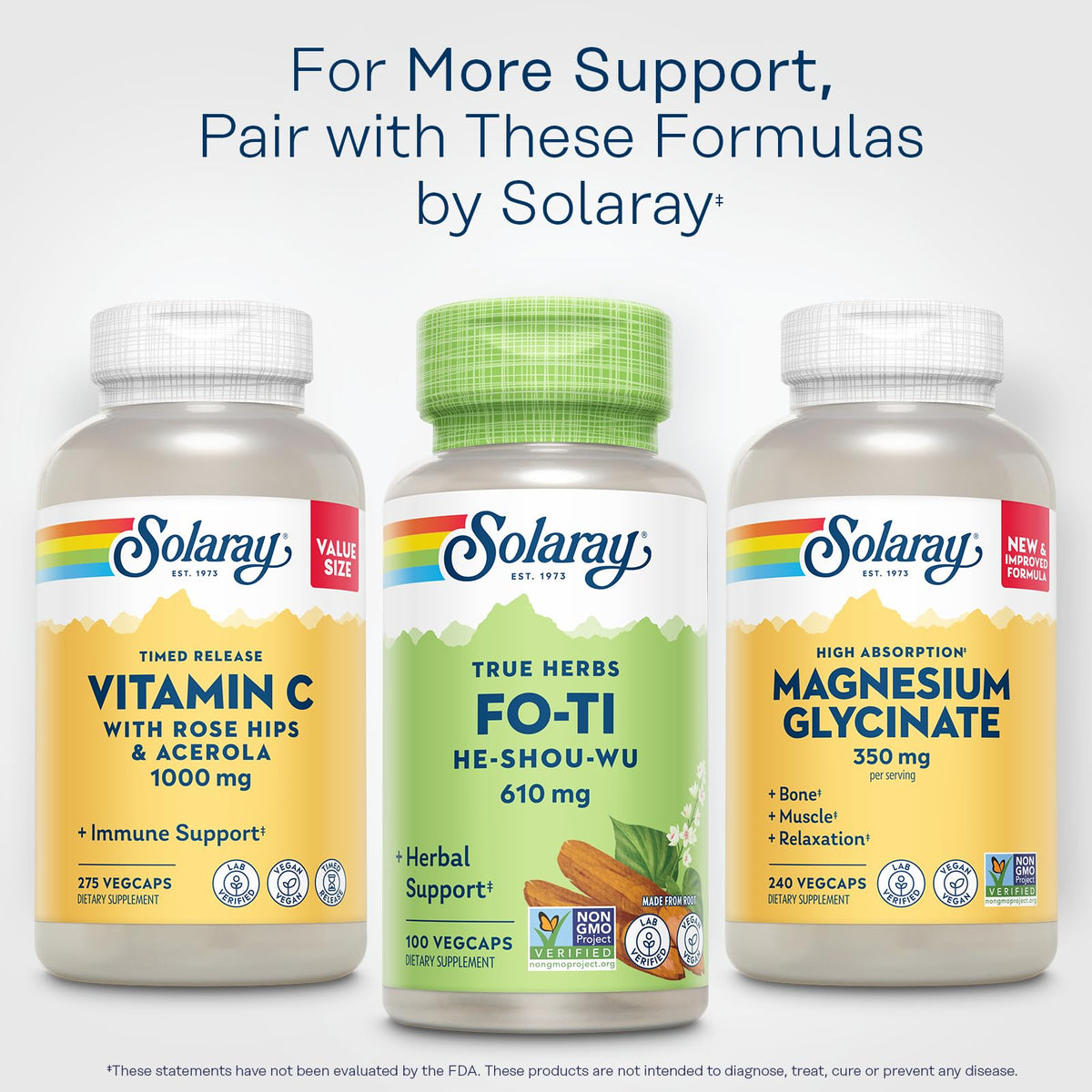 SOLARAY Fo-Ti 610 mg avec un verre d'eau