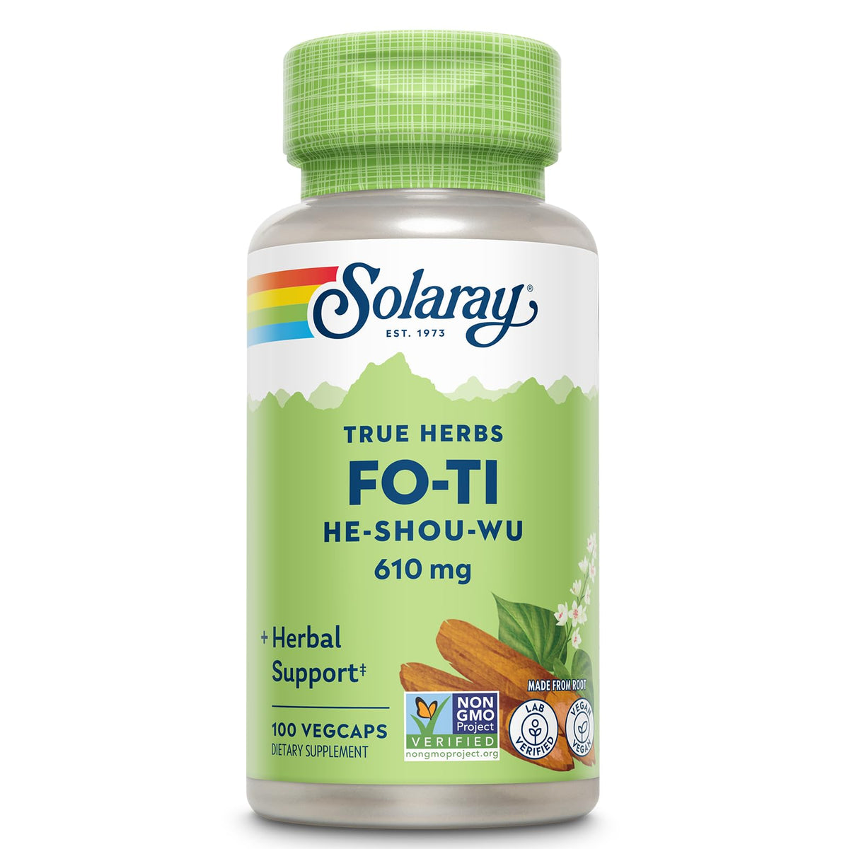 SOLARAY Fo-Ti 610 mg vue avant du flacon