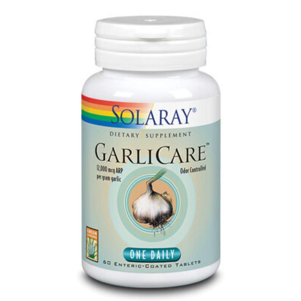 SOLARAY GarliCare 60 comprimés 12000mcg en bouteille plastique