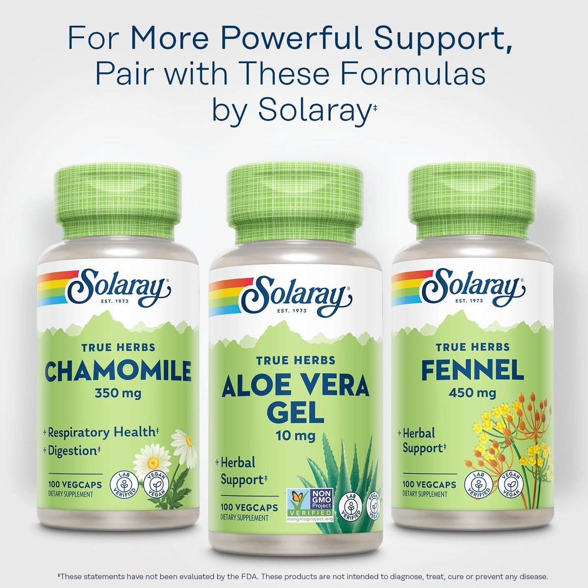 SOLARAY Gel d'Aloe Vera Capsules, flacon ouvert avec capsules visibles