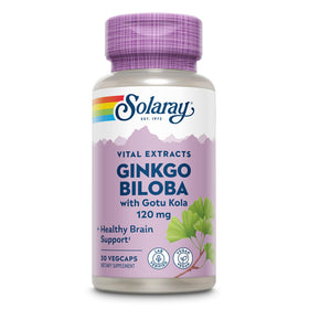 SOLARAY Ginkgo Biloba 60 VegCaps bouteille vue de face