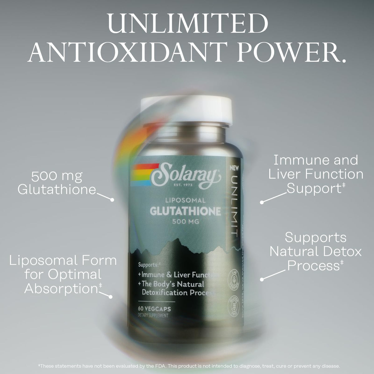 SOLARAY Glutathione Liposomal 500 mg 30 VegCaps close-up of capsules