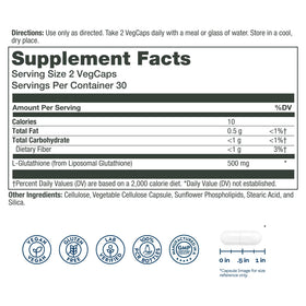 SOLARAY Glutathione Liposomal 500 mg 30 VegCaps side view