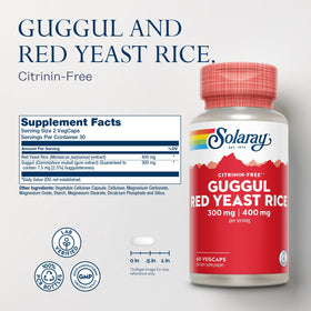 SOLARAY Guggul Gum Extract et Riz Rouge 30 Servings arrière