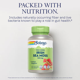 SOLARAY Irish Sea Moss gélules 500 mg sur un fond blanc