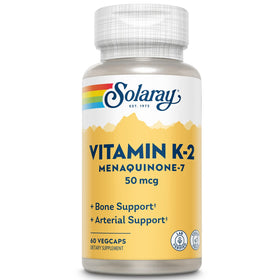 SOLARAY K-2 MK-7 50 mcg capsules végétales front view