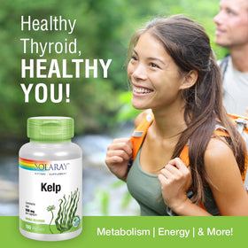 SOLARAY Kelp 550 mg 180 VegCaps sur fond naturel