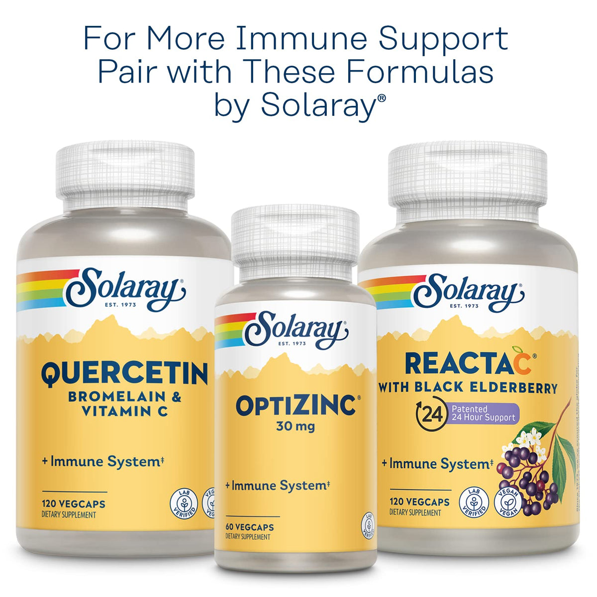 SOLARAY L-Lysine Monolaurin 60 VegCaps avec des ingrédients mentionnés