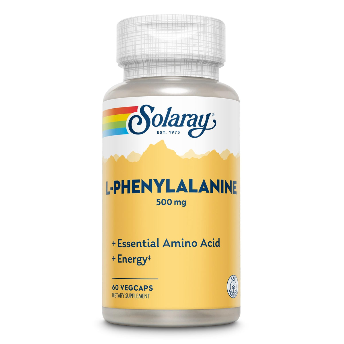 SOLARAY L-Phenylalanine 500 mg 60 VegCaps vue de face