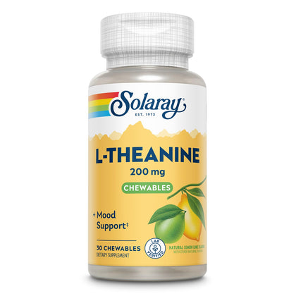 SOLARAY L-Theanine 200mg boîte de 30 gommes au goût citron-lime