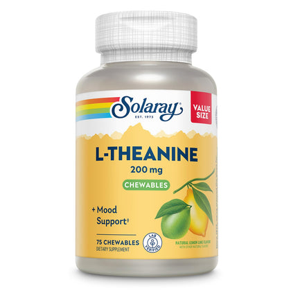 SOLARAY L-Theanine 200mg boîte de 75 chewables vue de face