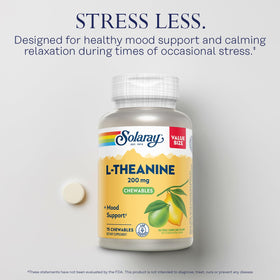 SOLARAY L-Theanine 200mg ingrédients sur l'emballage