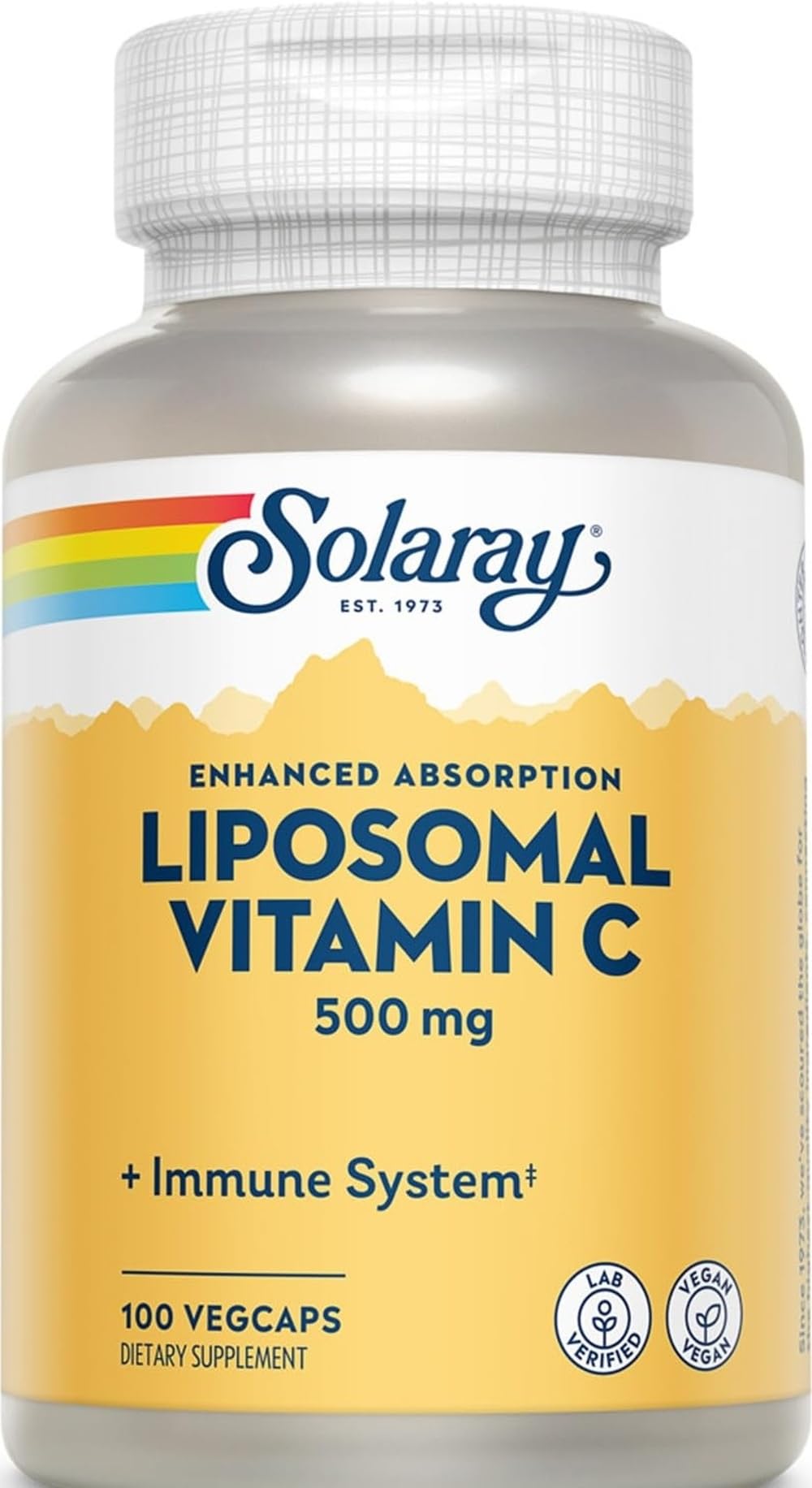 SOLARAY Liposomal Vitamine C 500 mg 100 VegCaps - vue avant