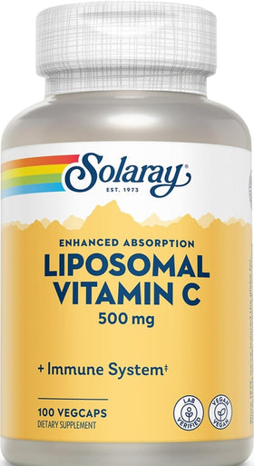 SOLARAY Liposomal Vitamine C 500 mg 100 VegCaps - vue avant