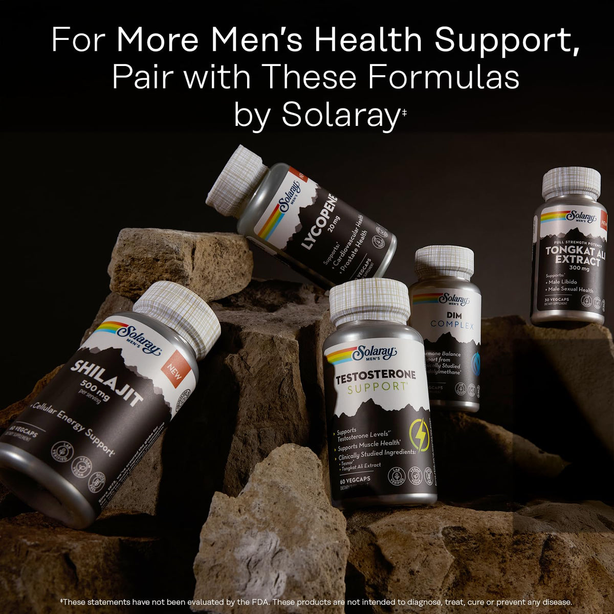 SOLARAY Lycopène 20mg sur une table avec d'autres compléments alimentaires