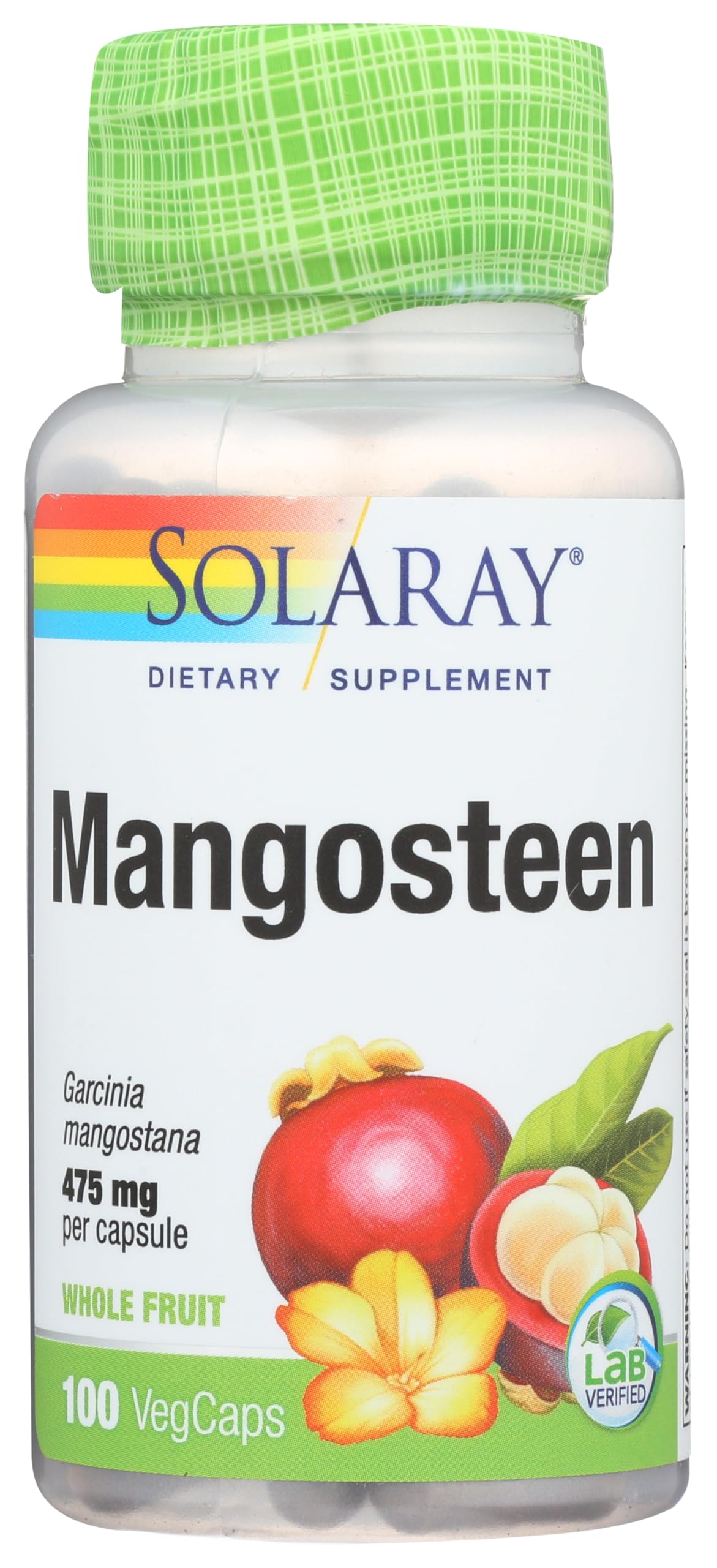 SOLARAY Mangosteen Fruit 475mg Capsules 100 Veg Caps