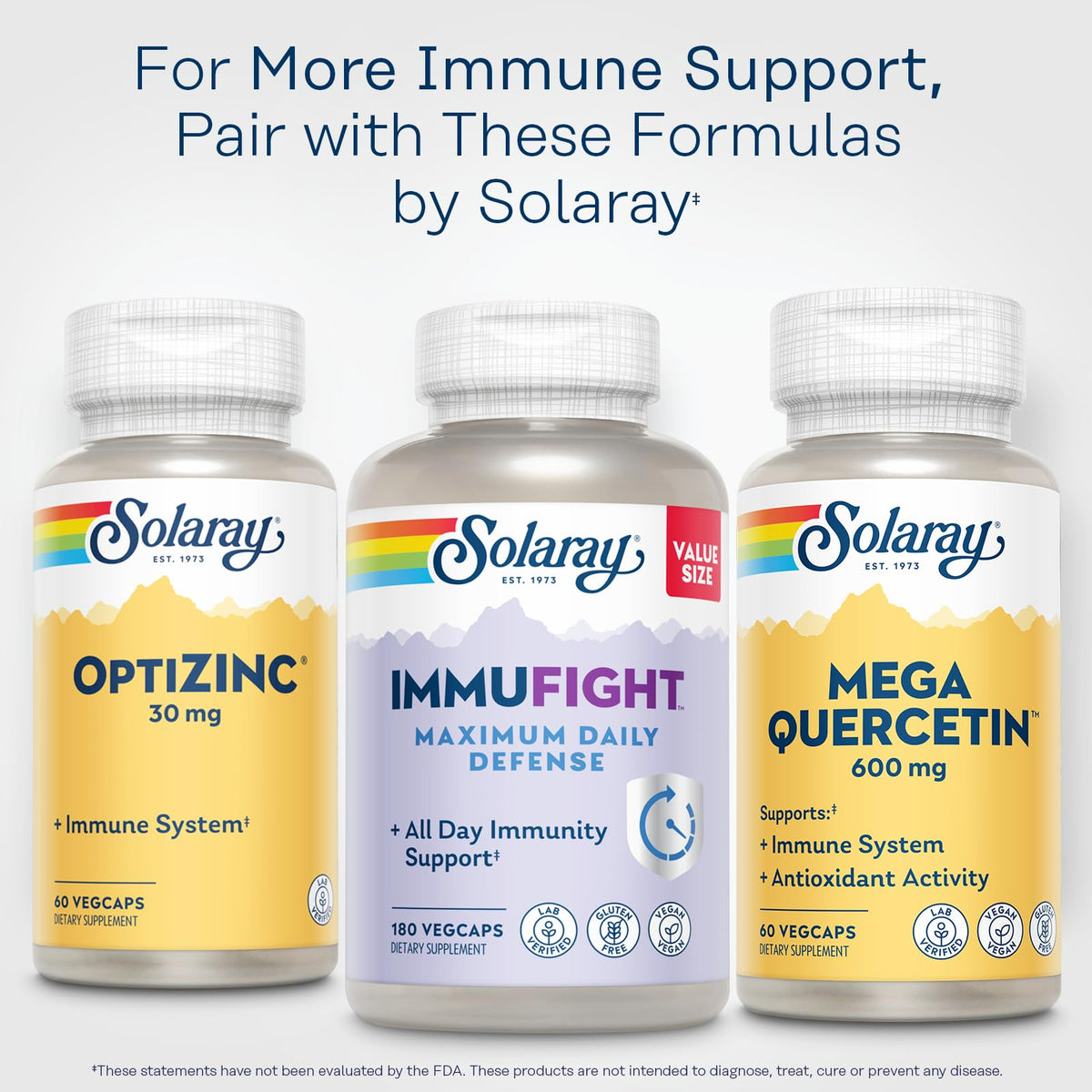 SOLARAY Mega Quercetin flacon ouvert avec capsules visibles
