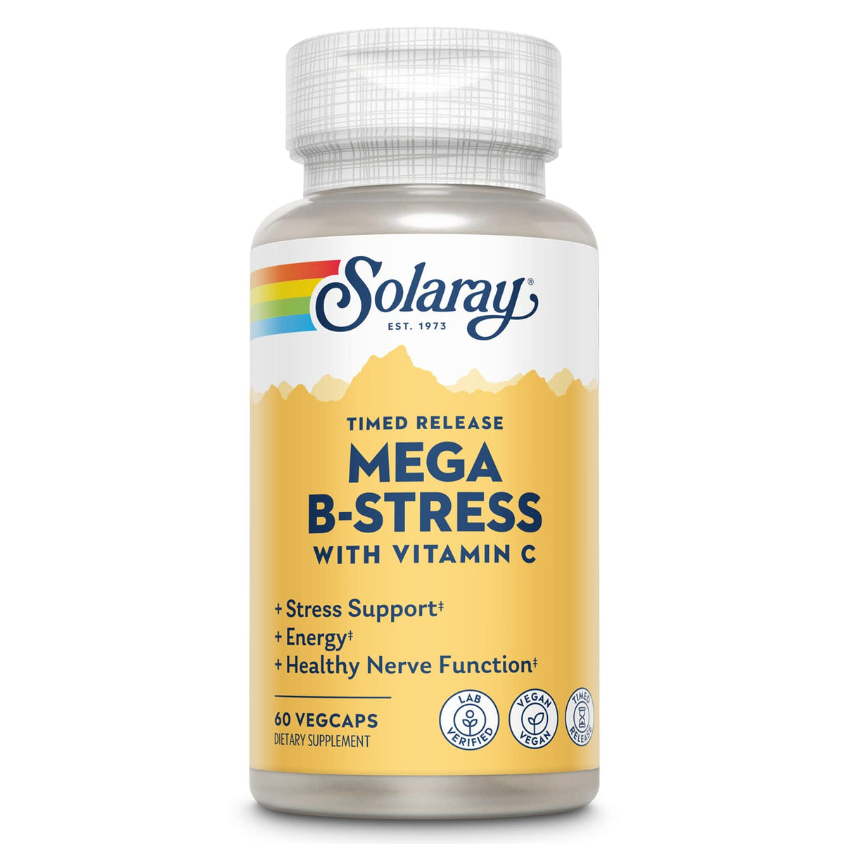 SOLARAY Mega Vitamin B-Stress 60 VegCaps avant
