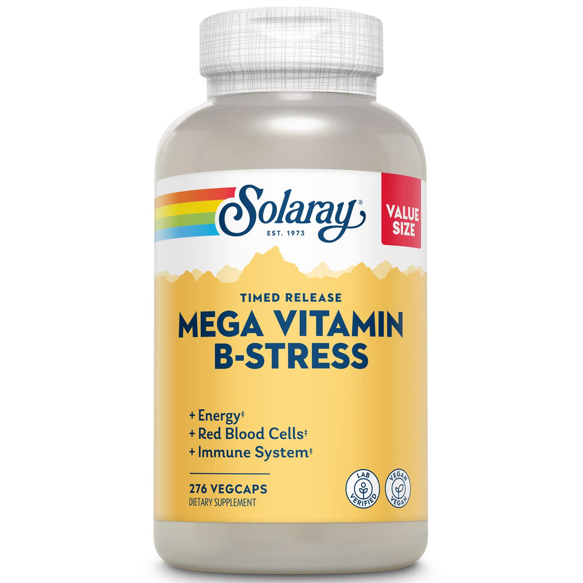 SOLARAY Mega Vitamin B-Stress bouteille avant vue