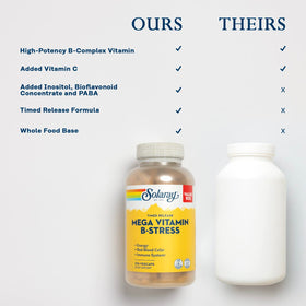 SOLARAY Mega Vitamin B-Stress en gros plan des ingrédients