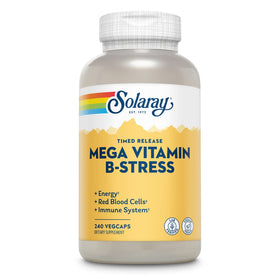 SOLARAY Mega Vitamin B-Stress flacon de 240 VegCaps vue de face