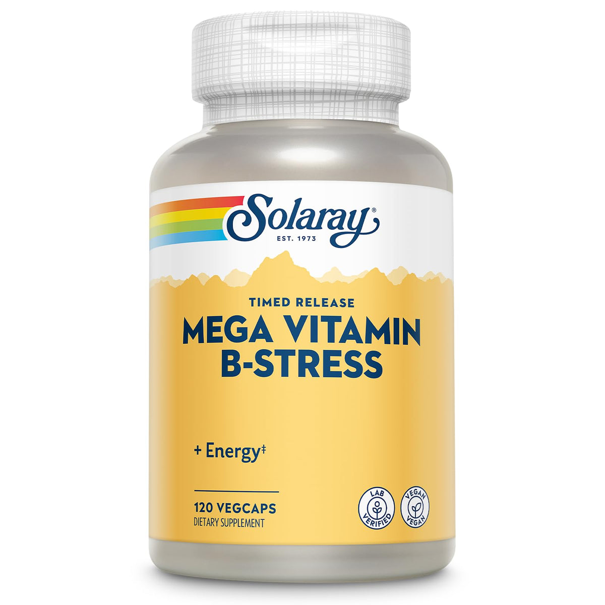 SOLARAY Mega Vitamine B-Stress 120 VegCaps vue de face