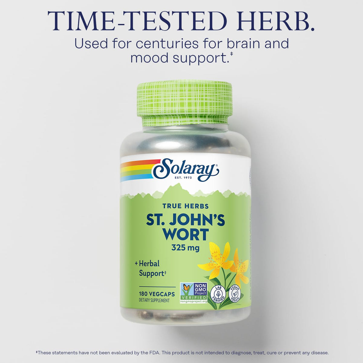 SOLARAY Millepertuis 325 mg 180 VegCaps vue latérale