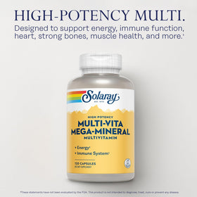 SOLARAY Multi-Vita Mega-Mineral Multivitamine 120 Capsules prise en main