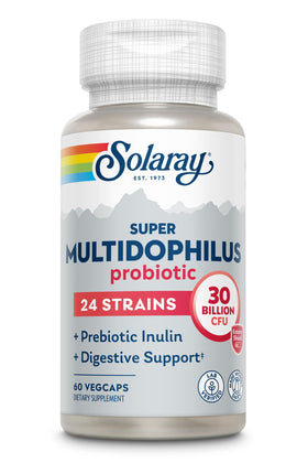 SOLARAY Multidophilus 60 VegCaps sur une table en bois