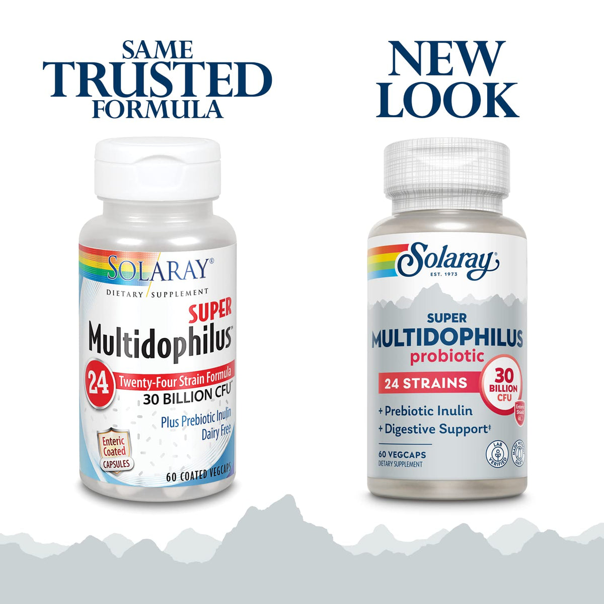 SOLARAY Multidophilus 60 VegCaps vue arrière avec informations nutritionnelles