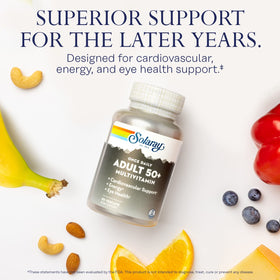 SOLARAY Multivitamines Complètes 50 Plus 90 VegCaps bouteille ouverte