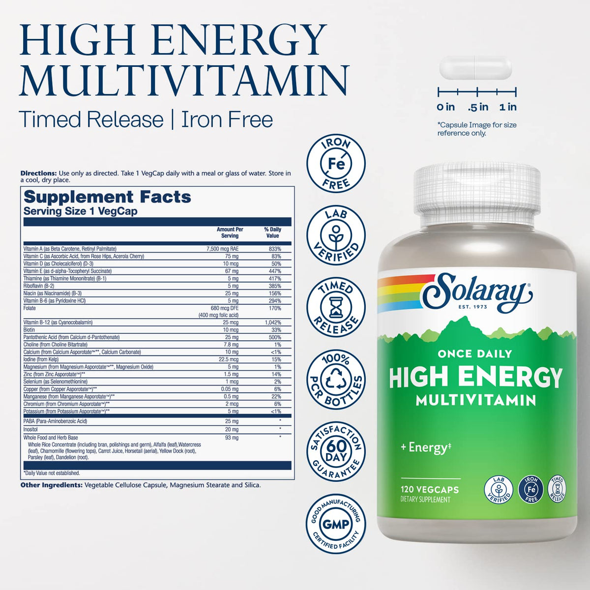 SOLARAY Multivitamines Énergétiques capsule végétarienne