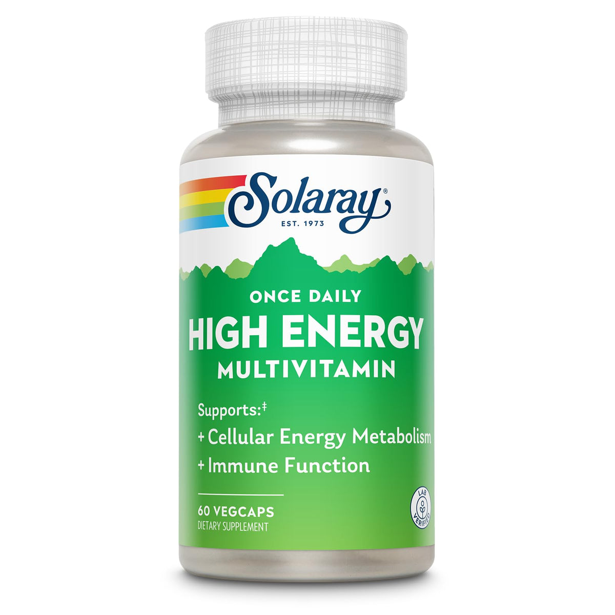 SOLARAY Multivitamines Énergie Élevée 60 VegCaps vue de face