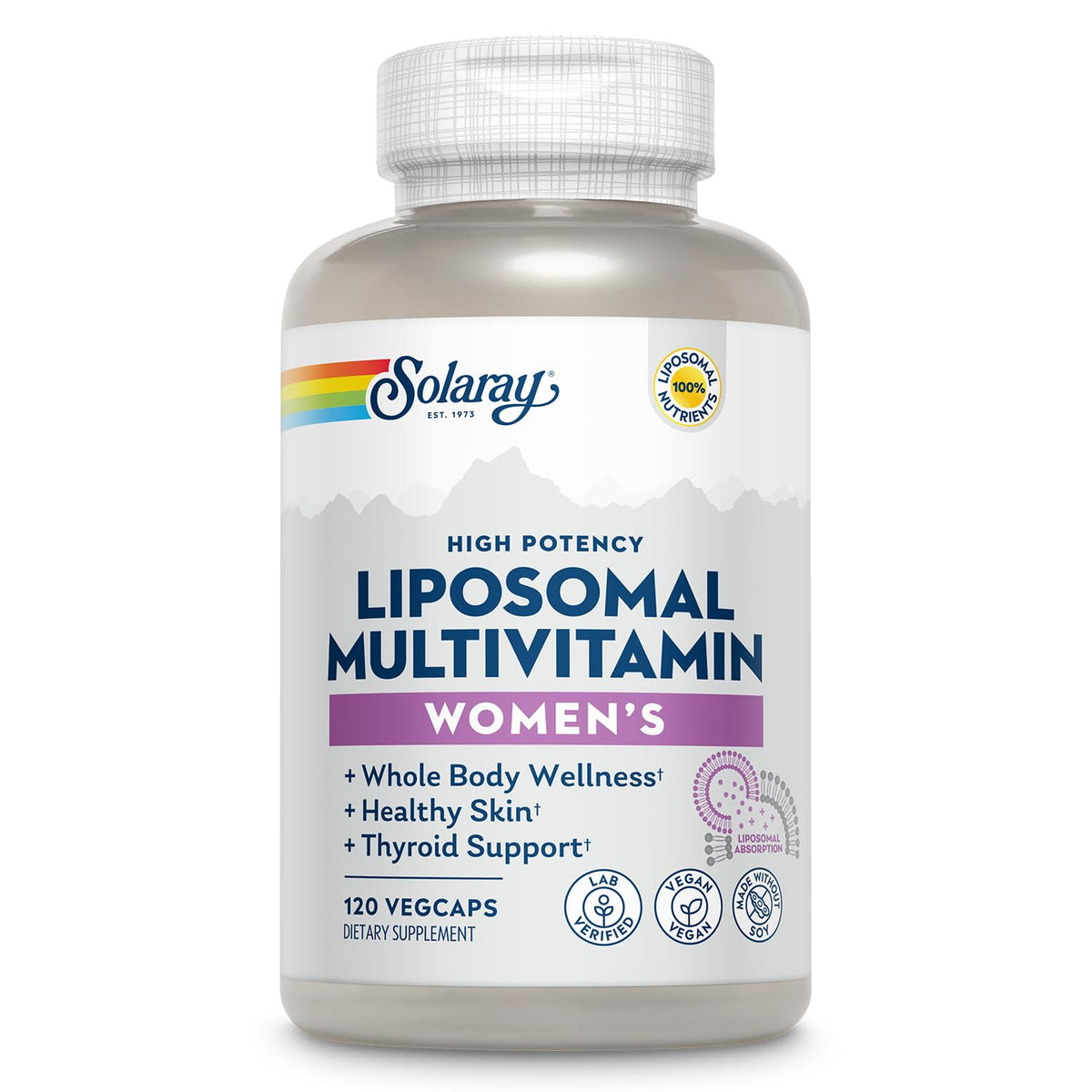 SOLARAY Multivitamines Liposomales pour Femmes, 60 VegCaps, vue de face