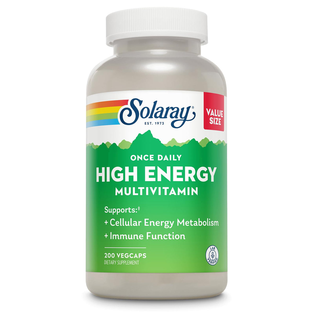 SOLARAY Multivitamines Quotidiennes Énergétiques 200 VegCaps vue de face