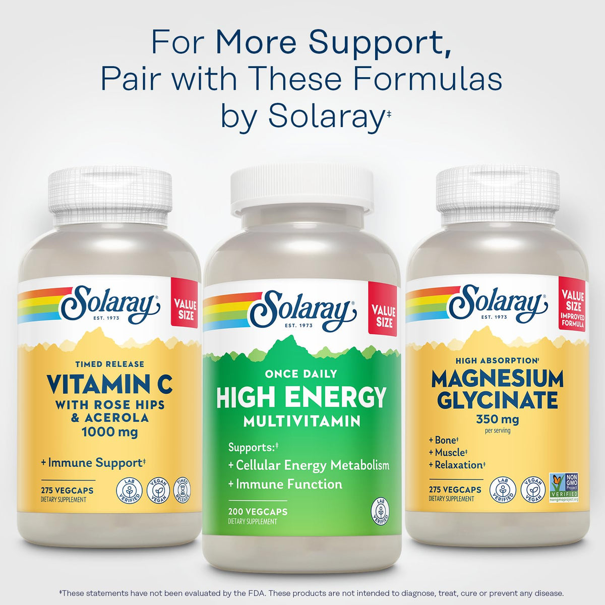 SOLARAY Multivitamines sur table en bois