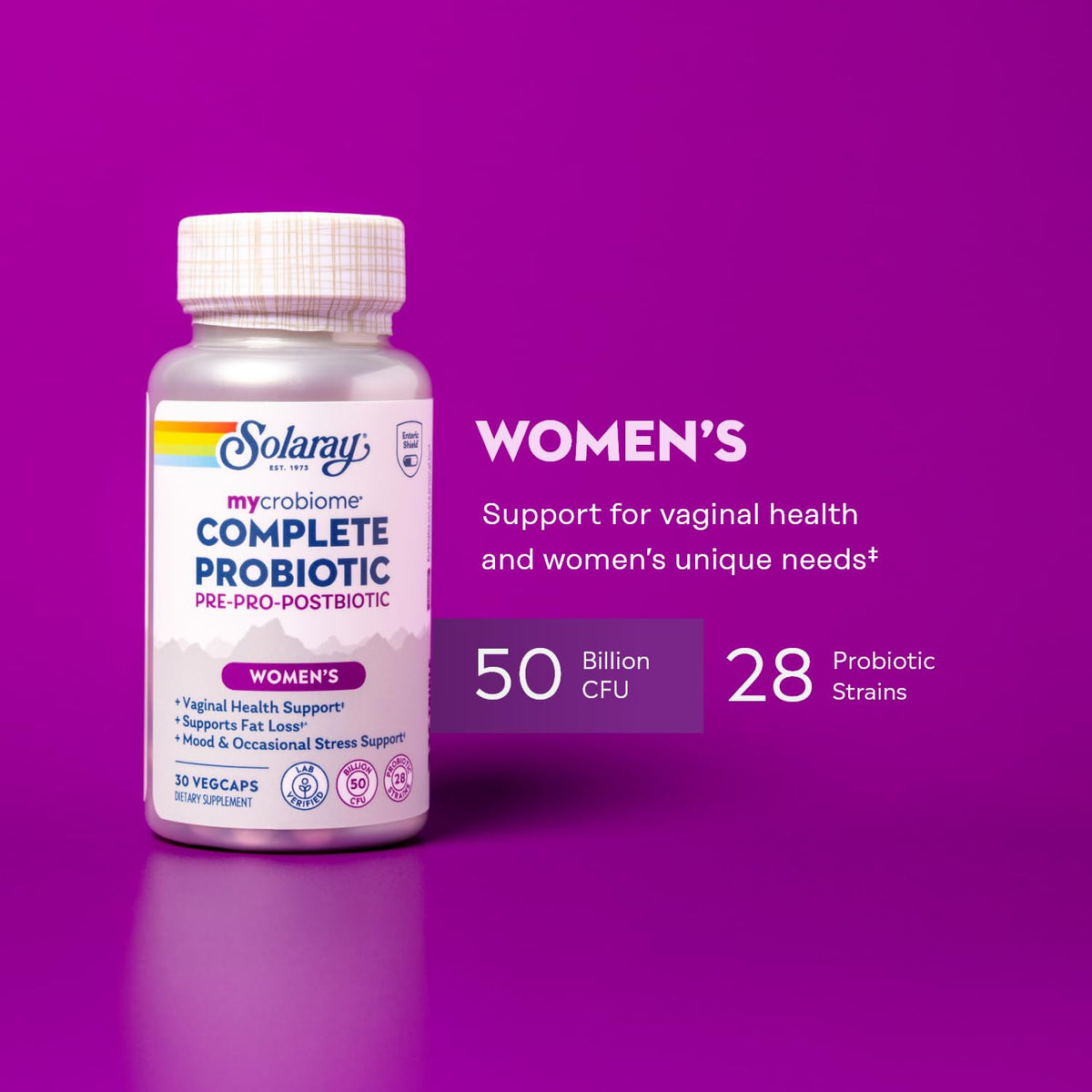 SOLARAY Mycrobiome Complete Probiotic Femme 30 VegCaps côté