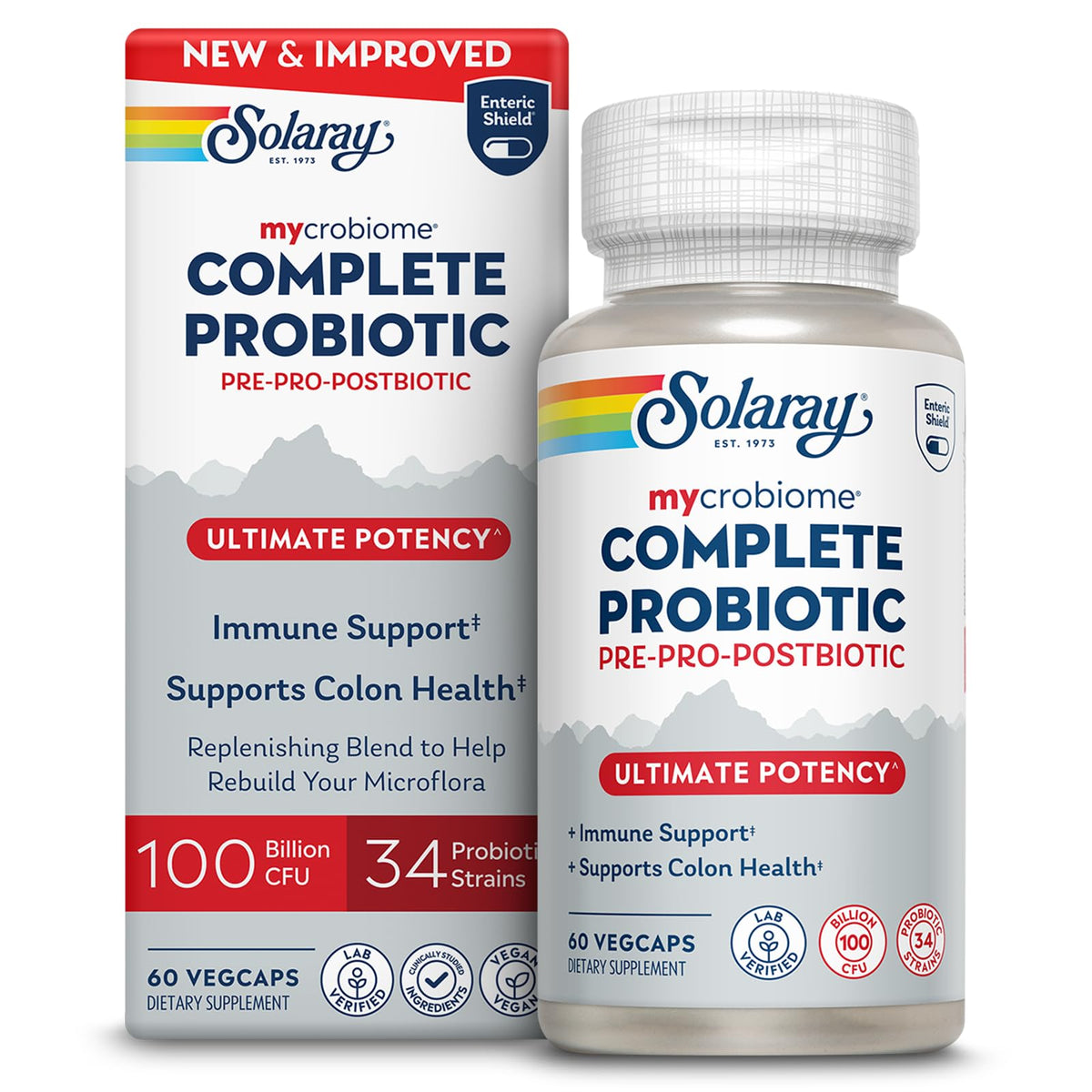 SOLARAY Mycrobiome Complete Probiotique 60 VegCaps vue de face