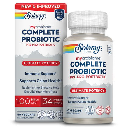 SOLARAY Mycrobiome Complete Probiotique 60 VegCaps vue de face