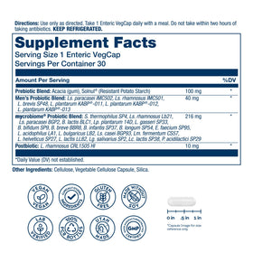 SOLARAY Mycrobiome Complète Probiotiques Homme 30 VegCaps emballage