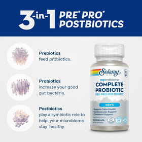 SOLARAY Mycrobiome Complète Probiotiques Homme 30 VegCaps étiquette