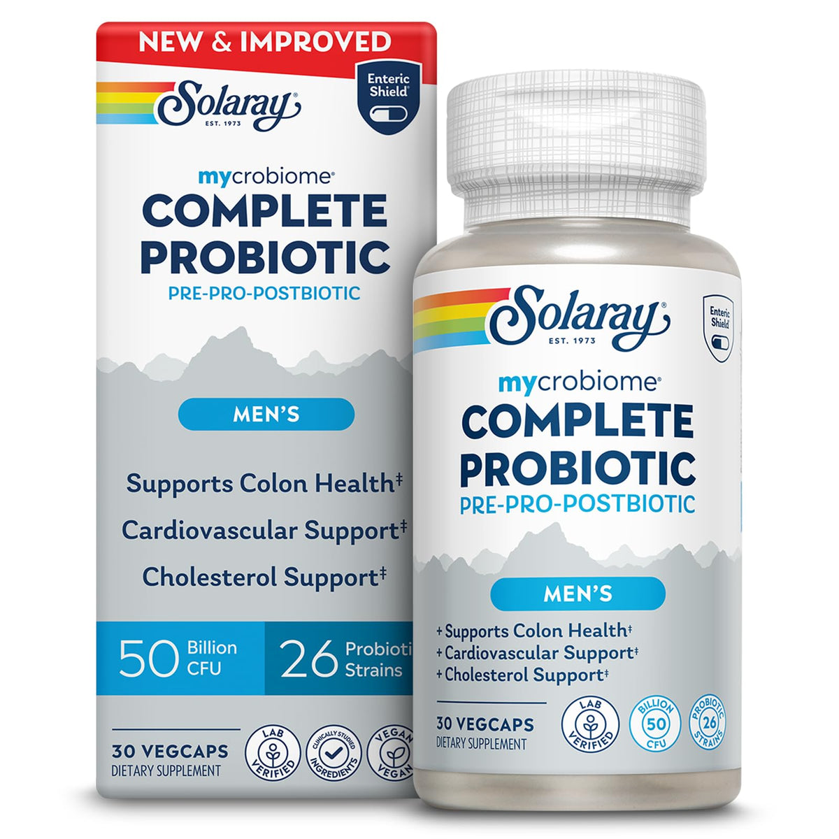 SOLARAY Mycrobiome Complète Probiotiques Homme 30 VegCaps vue de face