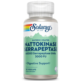 SOLARAY Nattokinase Serrapeptase 30 VegCaps vue de face