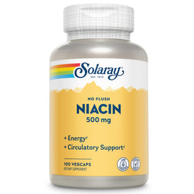 SOLARAY Niacine 500mg VegCaps avant de la bouteille