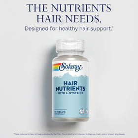 SOLARAY Nutriments Capillaires 60 VegCaps - présentation sur fond blanc